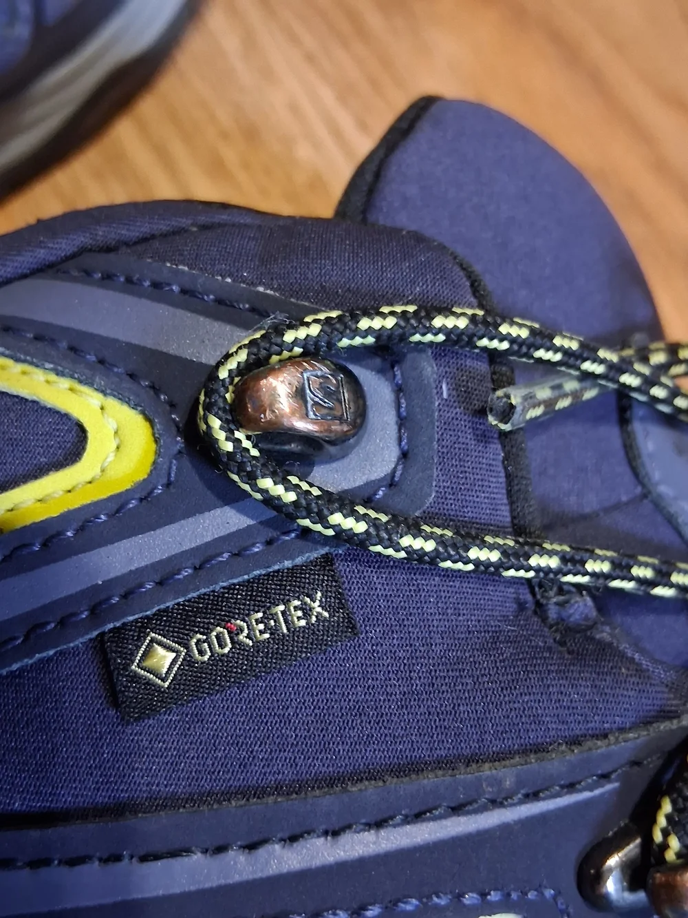 Salomon Men's Purple-Blue Hiking Boots with Yellow Accents